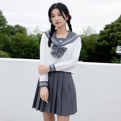 Conjunto de Uniforme JK de Traje de Marinero Bordado con Falda Plisada en Auténtico Estilo Japonés