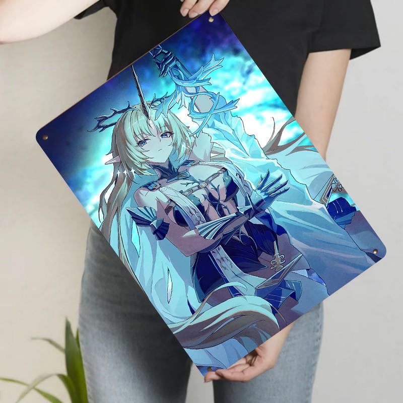 Anime Ice Crystal Elf Warrior Custom Metal Iron Painting Wall Art for Living Room Bedroom Decor
