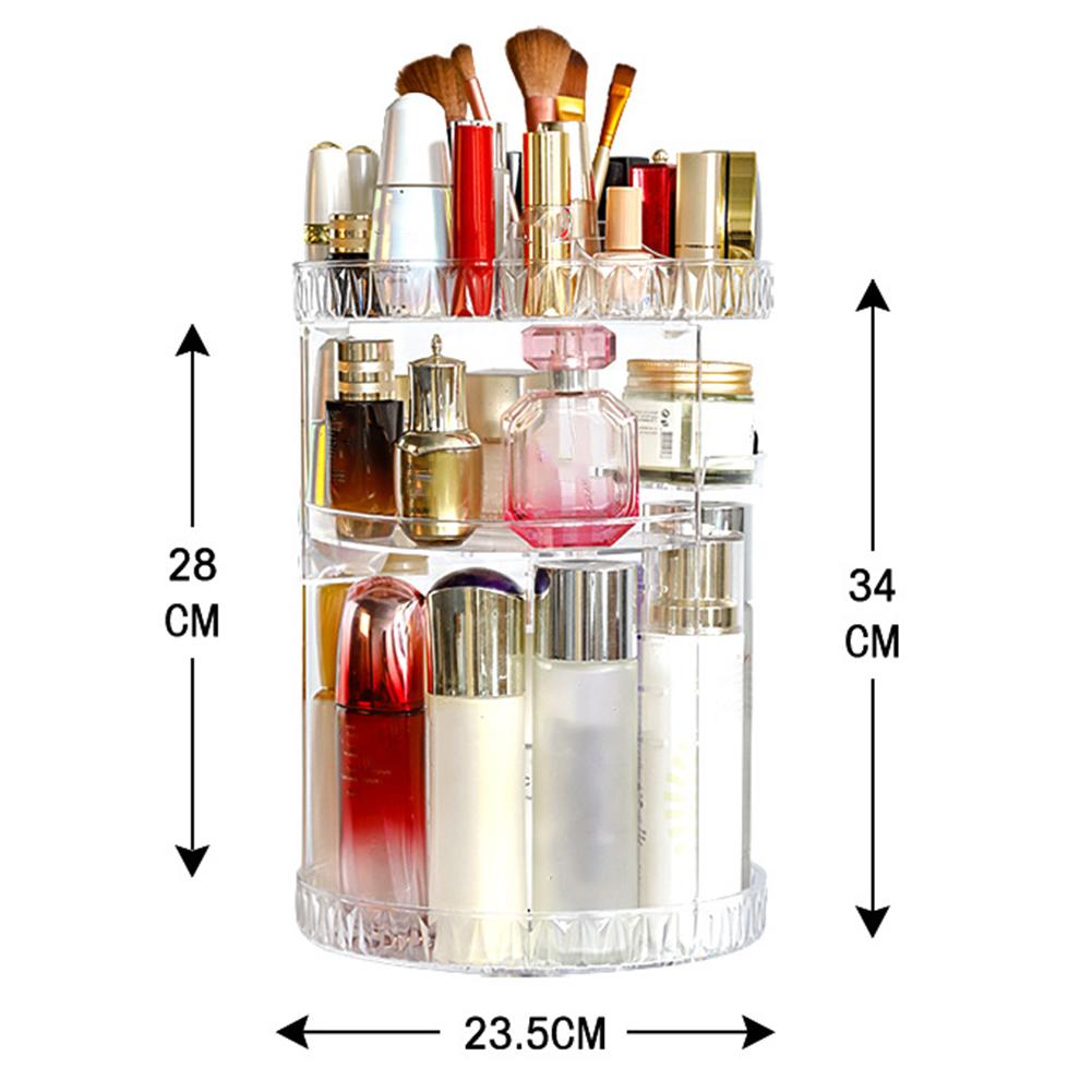 Transparent Cosmetic Organizer Rotating Lipstick Skincare Perfume Storage Holder a