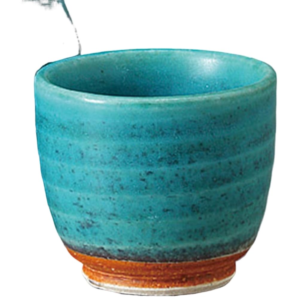 Sake Tokkuri and Ochoko x Turkish Blue 2 Tokkuri Sake Cup Set Mino Ware Ale-net Set, Set, 8.5cm H13.5cm, Approx. 340cc, No. Tokkuri, & (2 pieces),