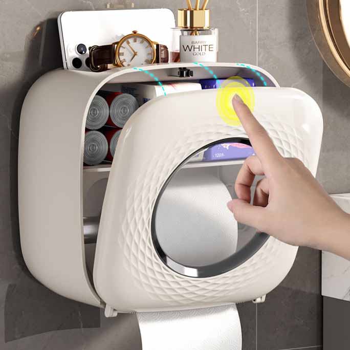 Vodotěsný držák na toaletní papír Držák na papírové ručníky na stěnu Polička Zásobník na toaletní papír Zásobník na roli papíru Úložný box