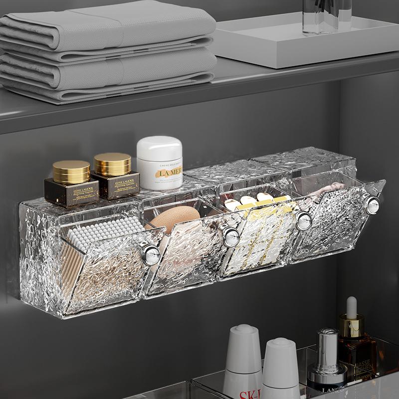 Cotton Pad Storage Box Bathroom Storage Box Under The Mirror Cotton Swab Storage Box with Lid Lipstick Jewelry Organizer Box