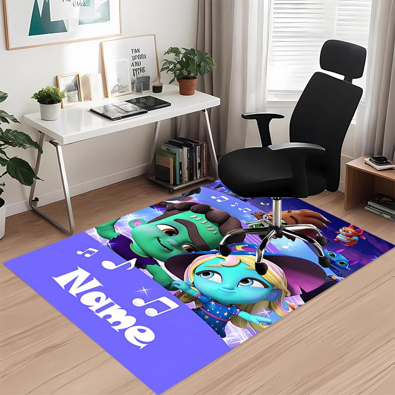 Custom Name Super Monsters Printed Carpet, for Office Chair Living Room Bedroom Kitchen Room Decor Gifts.