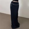 Vintage Schlank Strick Maxi Rock Frauen Casual Einfarbig Hohe Taille Split Paket Hüfte Röcke Frühling Elegante High Street Dame kleidung