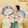 Internet Celebrity Cute Shark Cat Doll Plush Toy Girl Heart Doll Plush Shark Cat Doll Throw Pillow