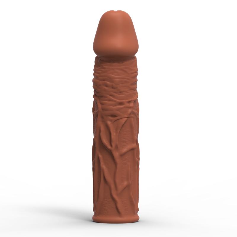 MELEON Realistické kondomy pro prodloužení penisu na penis Opakovaně použitelné silikonové kondomy pro zvětšení penisu pro muže, dildo Enhancer Sexy Toys