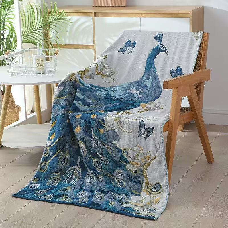 Pure Cotton Gauze Bath Towel Adult Men And Women Plus 80/160 Dirt-Resistant And Water-Absorbing Soft Cotton Quick-Drying Gauze Bath Towel