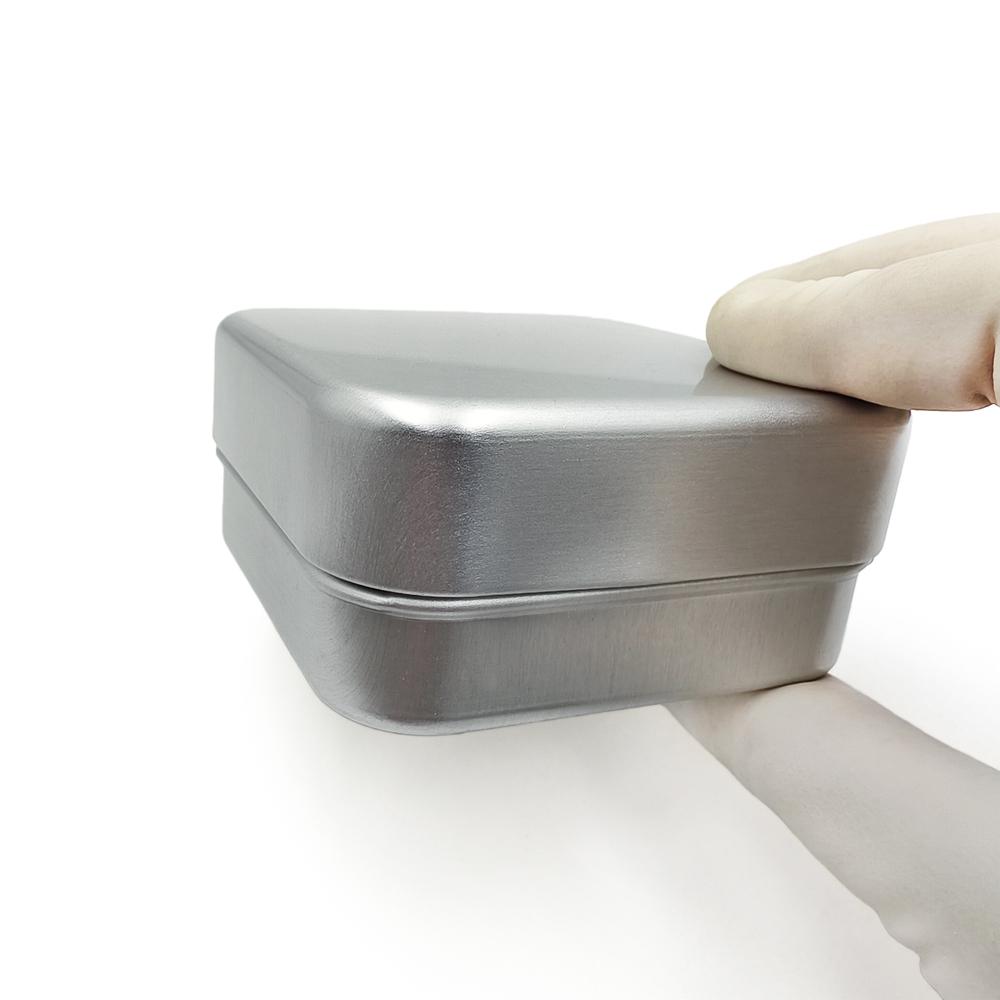 Quadratische Aluminium-Zahnschale Zahnbox mit Deckel Aluminium-Zahnständer Zahn-Tablett Behälter
