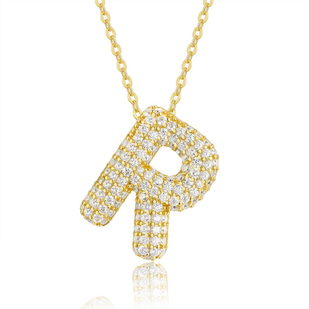 Letter Pendant Necklace 925 Silver Plated 18K Gold Collarbone Chain Fashionable Versatile Moissanite Chain