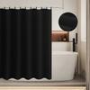 Linen-Look Shower Curtain - Pure Color Waterproof & No-Hole Bathroom Partition for Tub/Shower Easy Install Privacy Screen