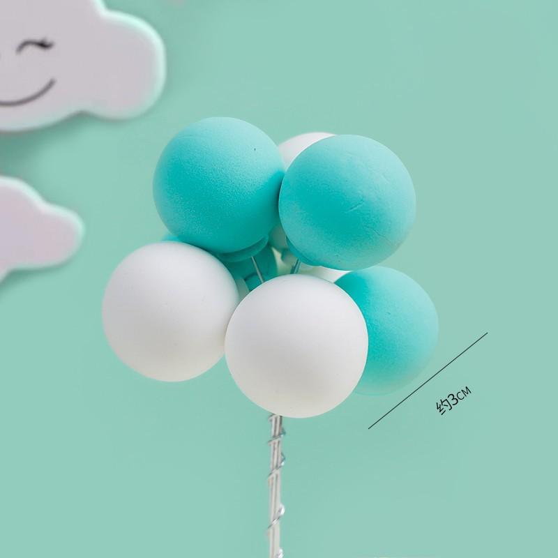 Retro Colorful Balloon Cake Toppers - Large Round for Children's Birthday Dessert Table