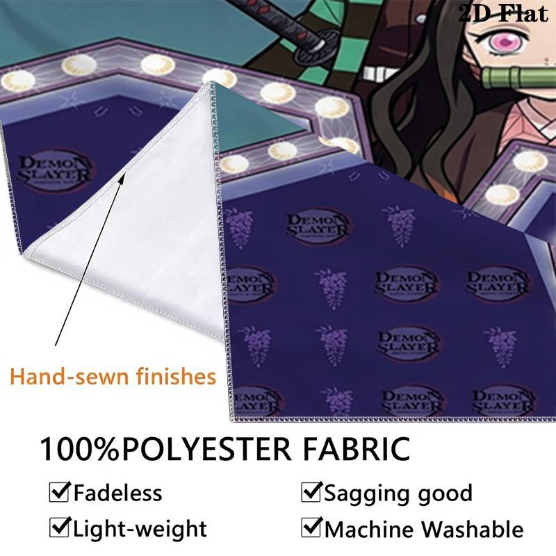 Demon Slayer Kimetsu No Yaiba Wall Tapestry Aesthetic Wall Hanging Printed Fabric Blanket Decorative Tapestries for Bedroom Living Room Home Decor