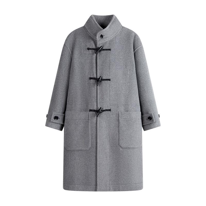 NVG·YOUNG Men's Winter Wool Blend Long Stand Collar Toggle Coat