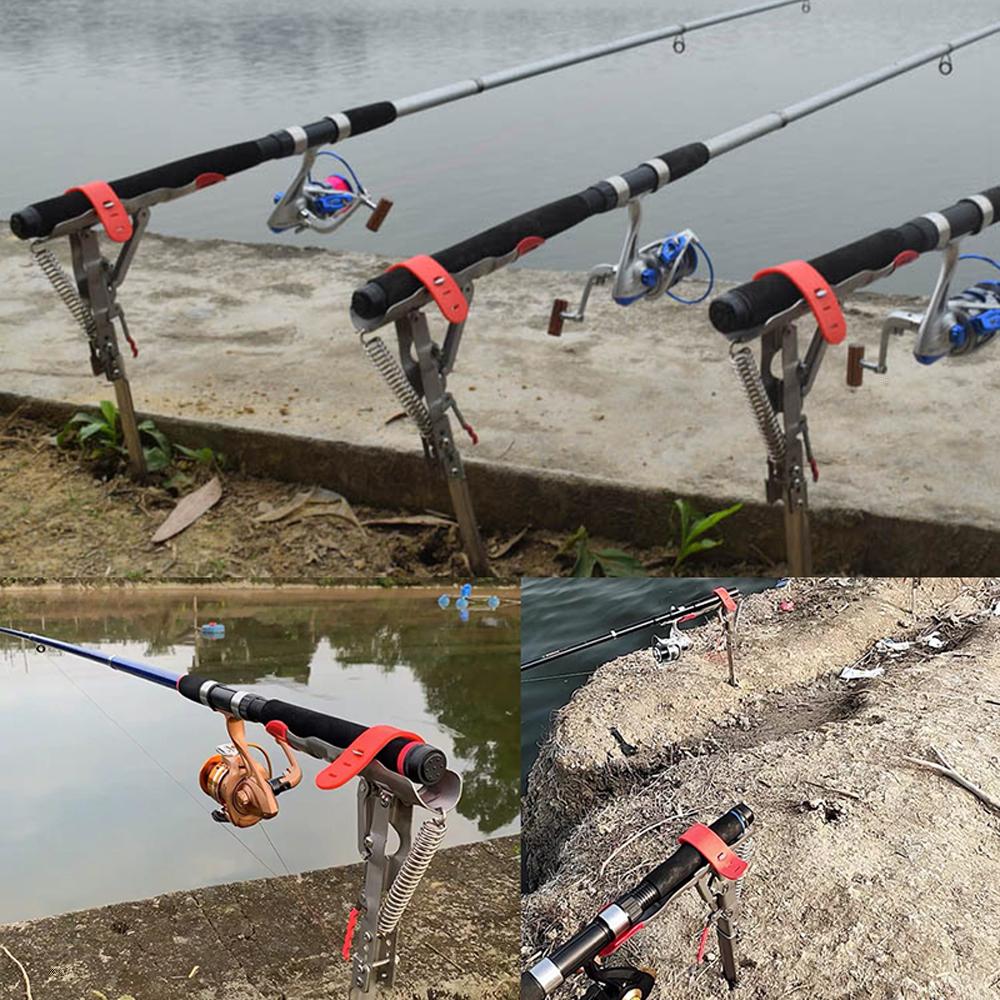 1Pcs Automatic Double Single Spring Angle Fishing Pole Holder Foldable Anti-Rust Steel Sea Rod Bracket Fishing Tackle Dropship