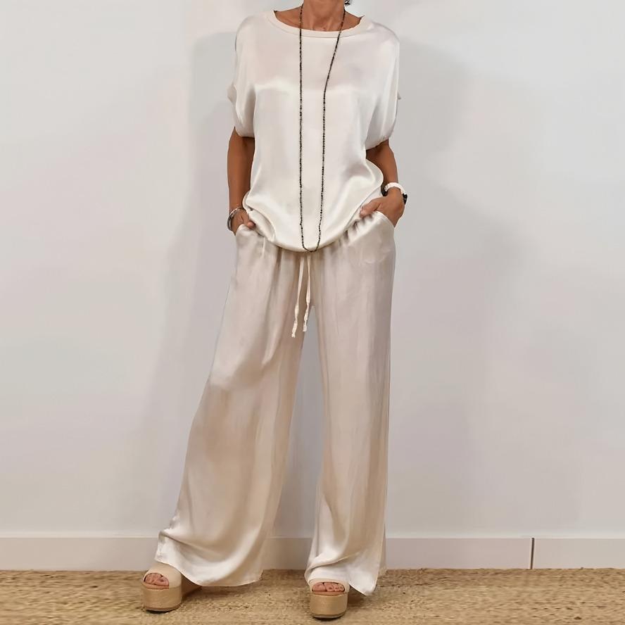 YYFS Damenmode Casual Sommer Frühling Einfarbig Druck Kurzarm O-Ausschnitt Hosen Hosen Anzüge