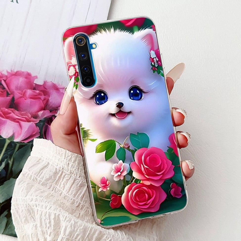 6.6" For Realme 6Pro RMX2061 RMX2063 Back Cover For Realme 6 Pro Case Clear Luxury Fashion Cute Cat Cool Funny Soft TPU Bumper