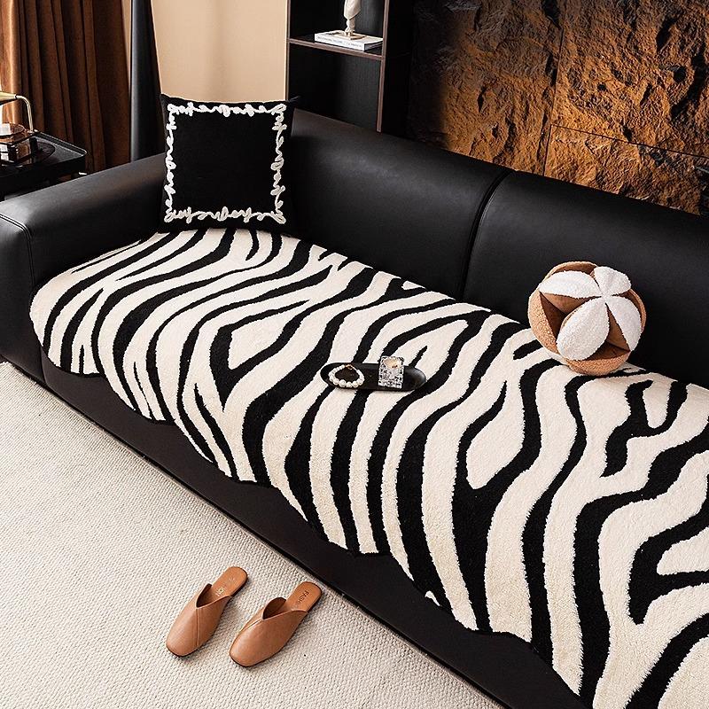 New Special-Shaped Sofa Cushion Light Luxury High-End Non-Slip Seat Cushion Autumn And Winter Straight Row Plush Leather Sofa Cover