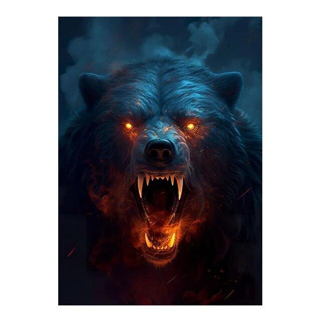 Dark Fantasy Magic Wild Animal Prints Poster Canvas Painting Hd Modern Wall Art Pictures For Living Room Bedroom Home Decoration No Frame