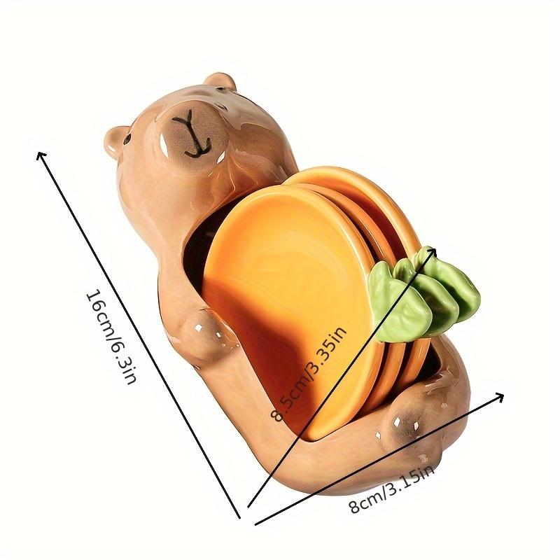 

Керамическая тарелка Капибара Простая Фарфоровая для домашнего использования Приправа Салат Милая Особенность Блюда для соуса для хот-пота жёлтый