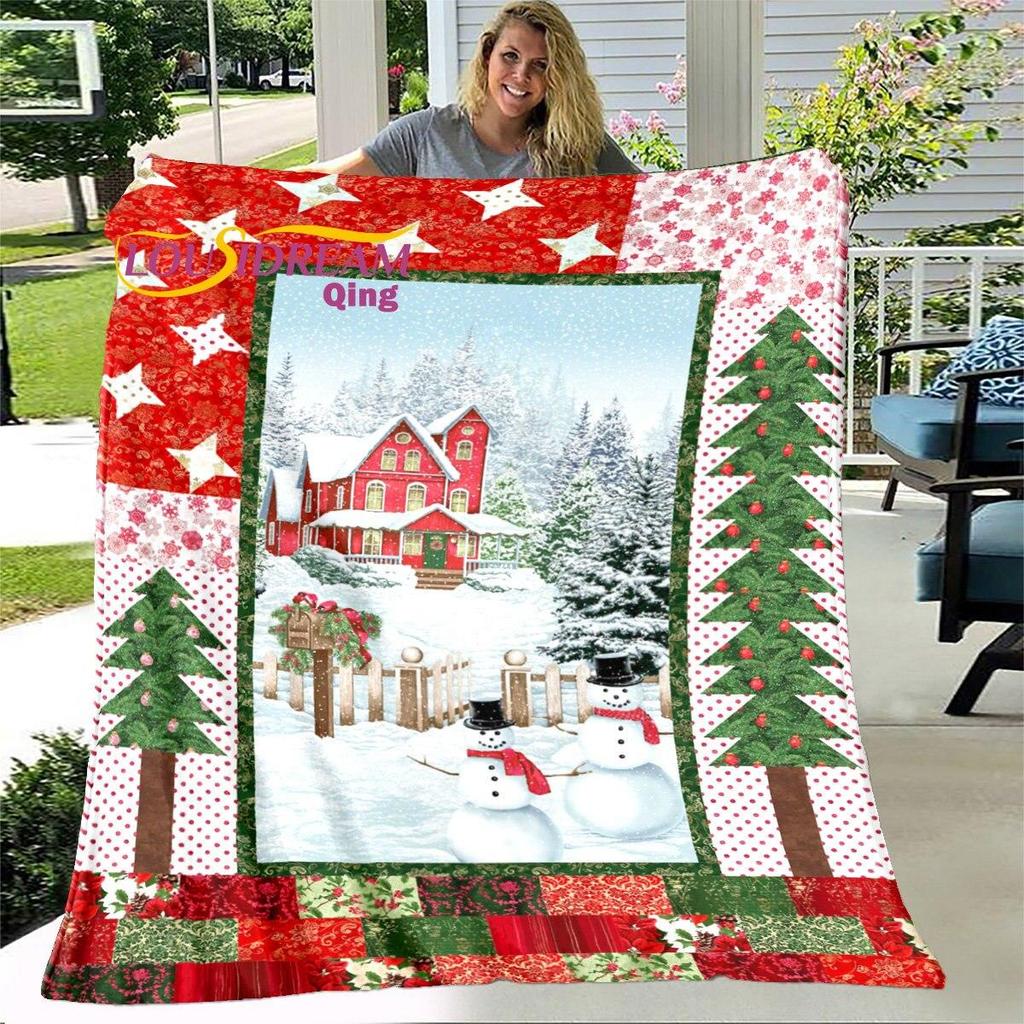 Blanket Throw Merry Christmas Soft Blanket Dust Cover Sofa Bed Blankets for Adults Home Decotation