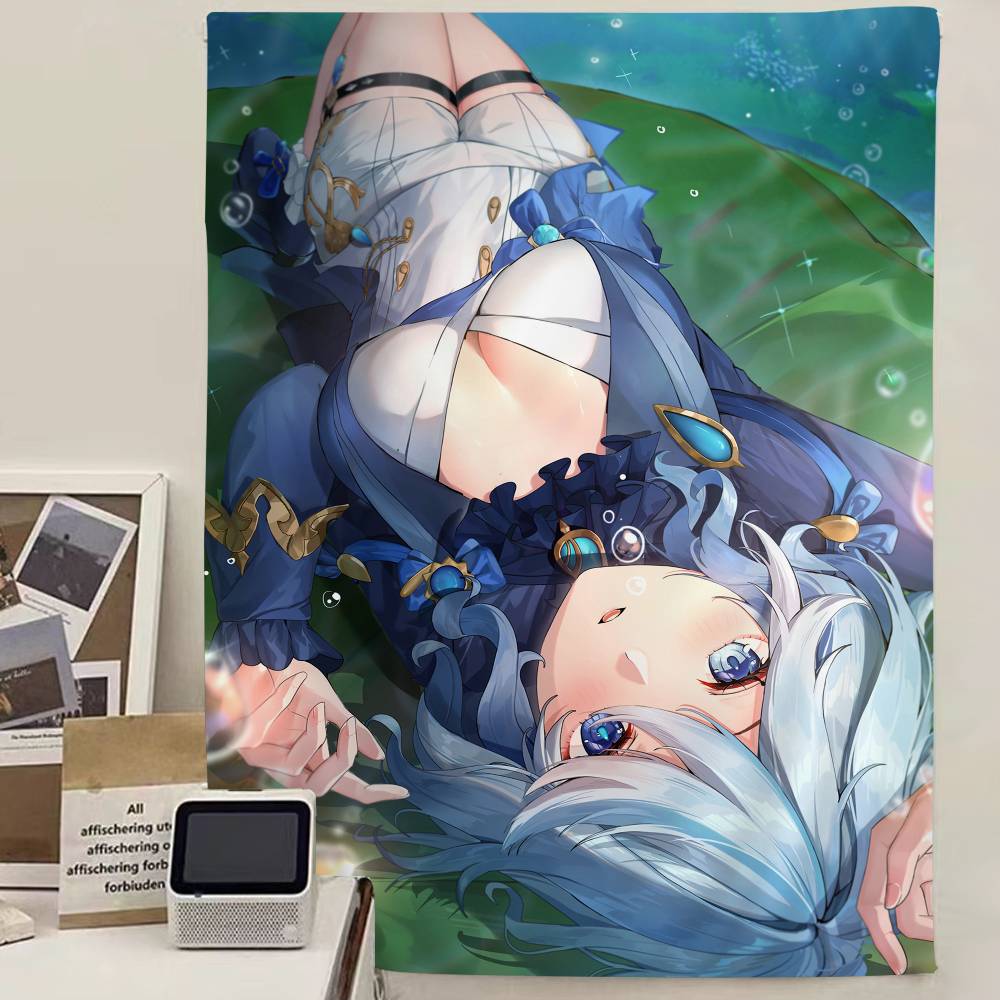 G-Genshin I-Impact F-Furina Anime Tapestry Art Science Fiction Room Home Decor Wall Art Decor