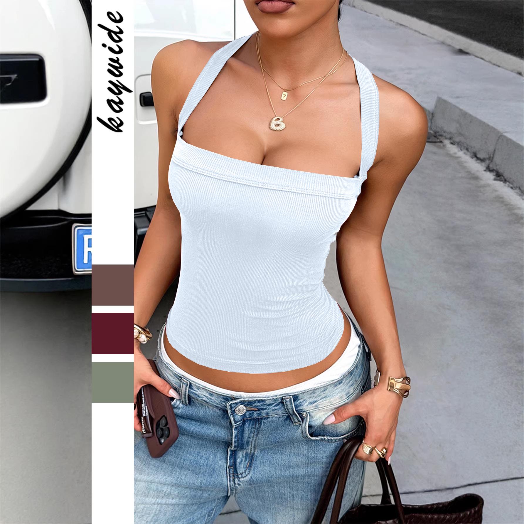 Летний топ-бандо с вырезами в стиле Y2K для девушек - Женский летний топ 2026 M