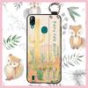 Oil Painting Waterproof Phone Case For Blackview A60 Pro Flower Durable Shockproof Phone Holder Wristband Fashion Design