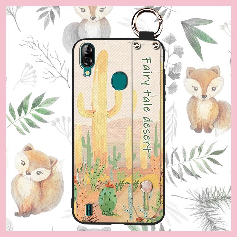 Oil Painting Waterproof Phone Case For Blackview A60 Pro Flower Durable Shockproof Phone Holder Wristband Fashion Design