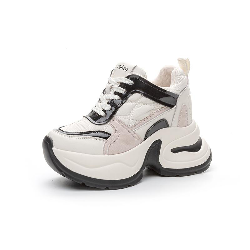 Fujin 8cm Air Mesh Synthetic Leather Women  Casual Vulcanized Shoes Platform Wedge Summer Skate Boarding High Brand Heels Shoes