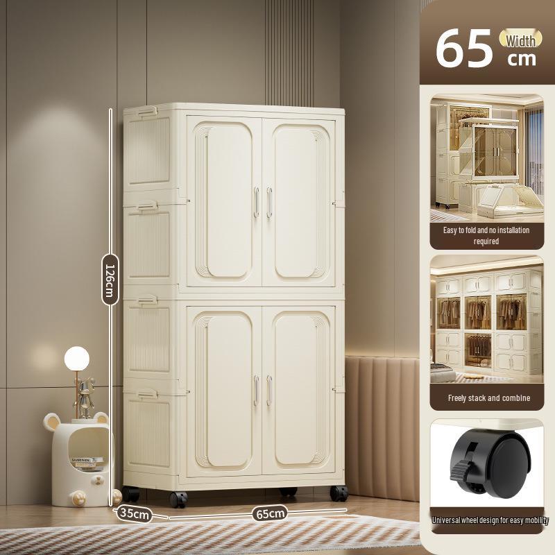 Multi-Layer Foldable Storage Cabinet: Plastic Wardrobe, Shelving Unit, Toy Organizer, Clothes Box