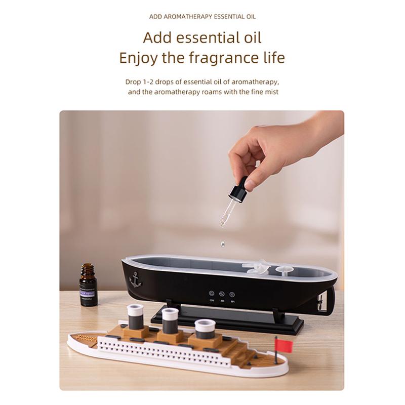 Jellyfish Aromatherapy Machine Small Retro Ship Humidifier Desktop Home Use Colorful Lights Aromatherapy Machine