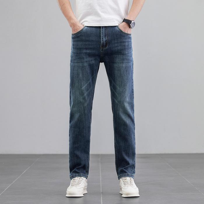 

Весна Новые Эластичные Прямые Джинсы Мужские Ретро Мужские Брюки 38