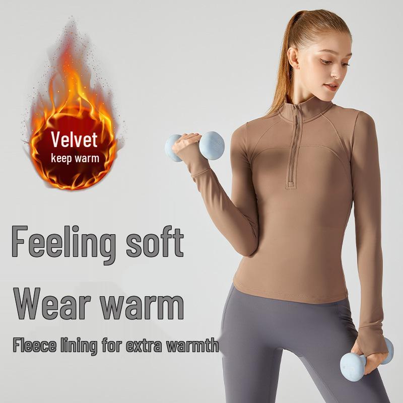 

2025 Autumn/Winter Women s Fleece-Lined Yoga and Fitness Long Sleeve Sports Jacket M