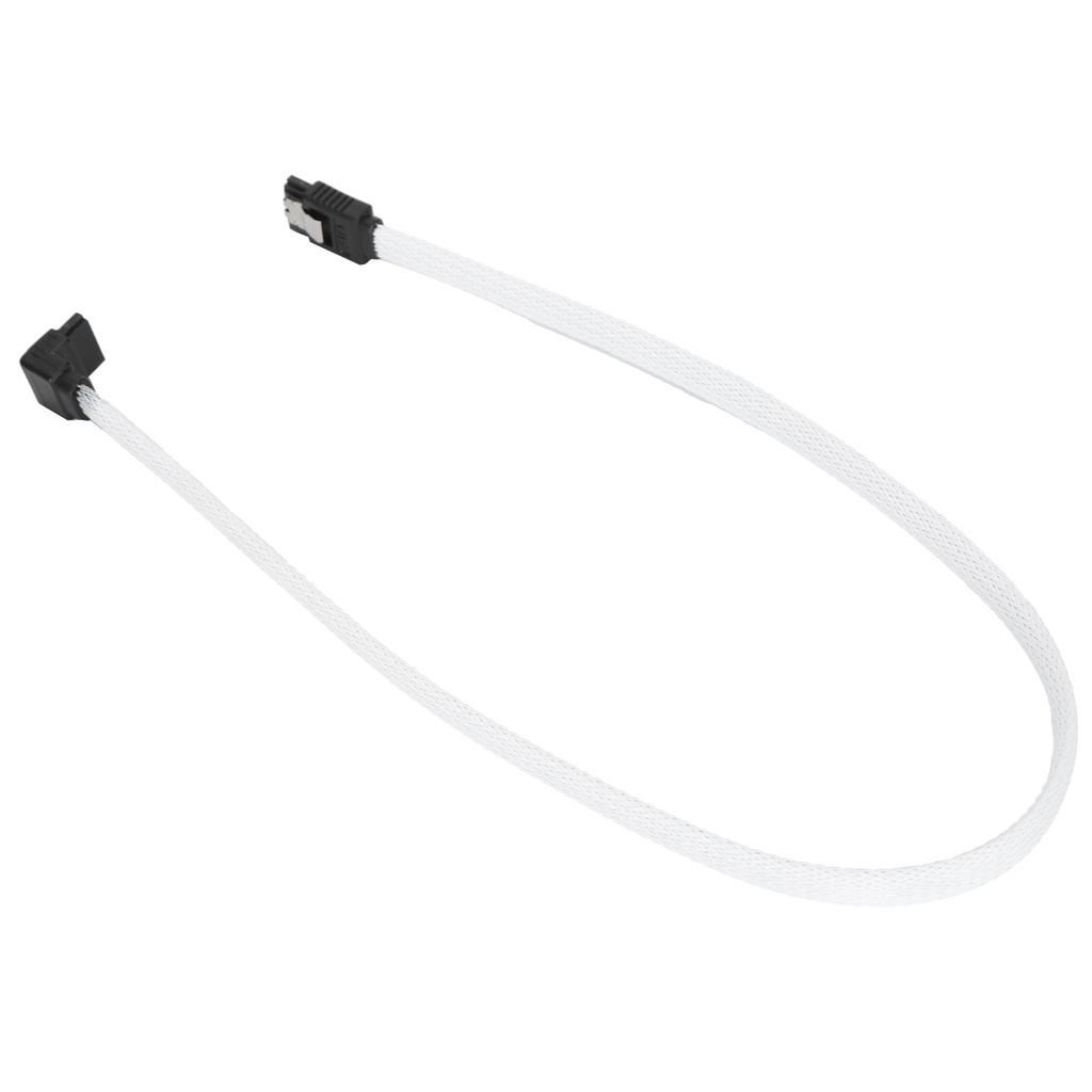 Sata Cable 3.0 SolidState Disk 8Core 7P Elbow White Data Extension Cord with Shrapnel for Speed Improving(White (elbow)