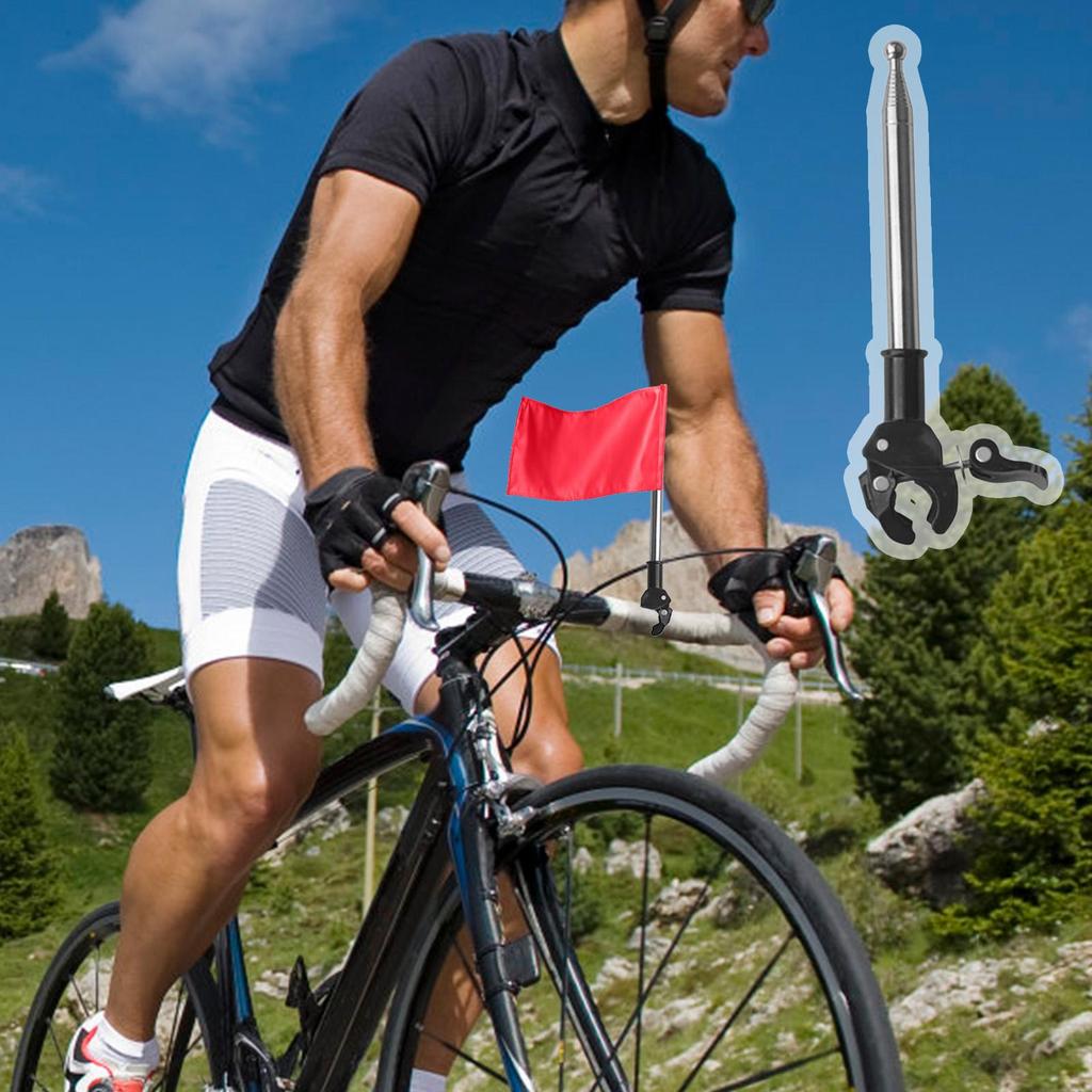 1.2M Telescopic Flagpole Stainless Steel Portable Pole Flag Waving Flagpole Flag Pole Car Holder for Car Truck Boat Vehicle