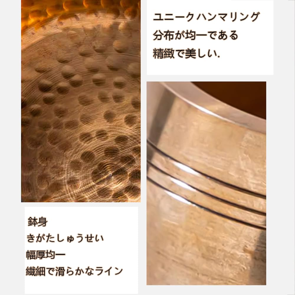 3-teiliges Mini-Orin Buddhistisches Altar-Set, 8 cm Durchmesser, Schöner Klang, Messing-Orin, Tragbar, Inklusive Rin-Schläger und Kissen, Perfekt für Buddhistische Gedenkfeiern