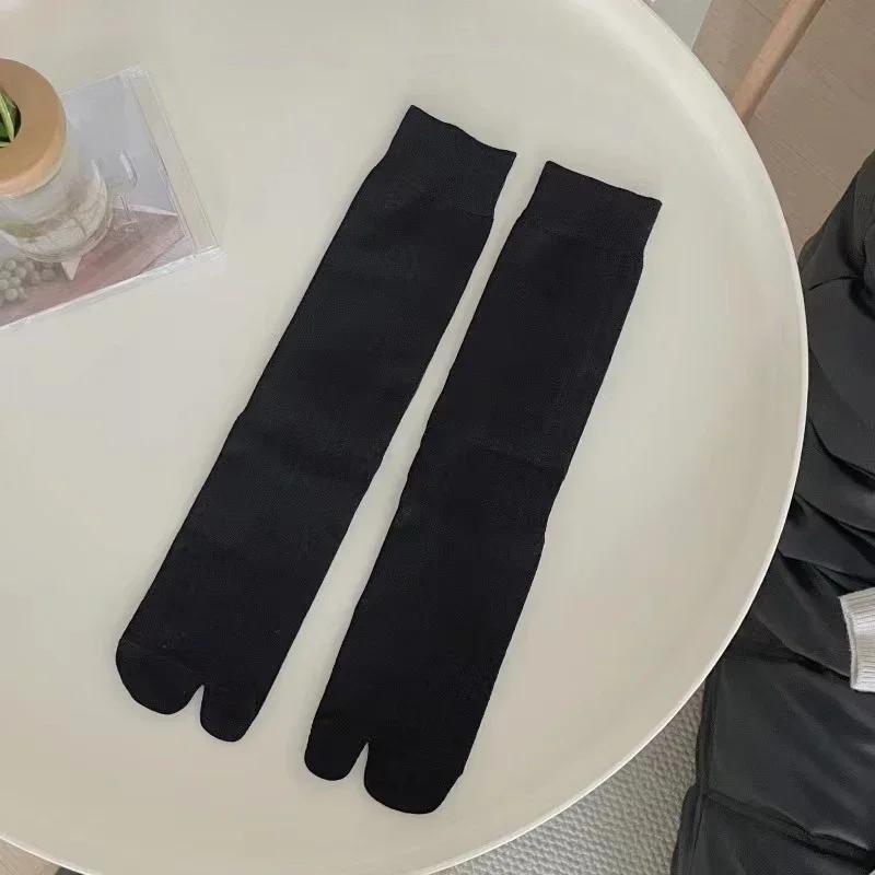 

Жіночі шкарпетки в японському стилі, осінні панчохи на два пальці, трикотажні шкарпетки з роздільною трубкою чорний
