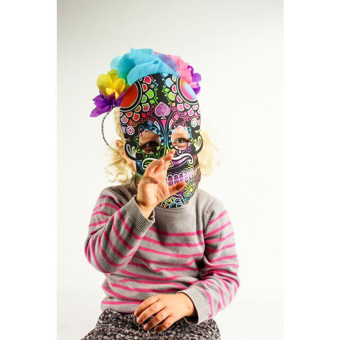 Masques enfant à gratter 23,5 x 16,5 cm + élastiques et grattoir 4 pièces