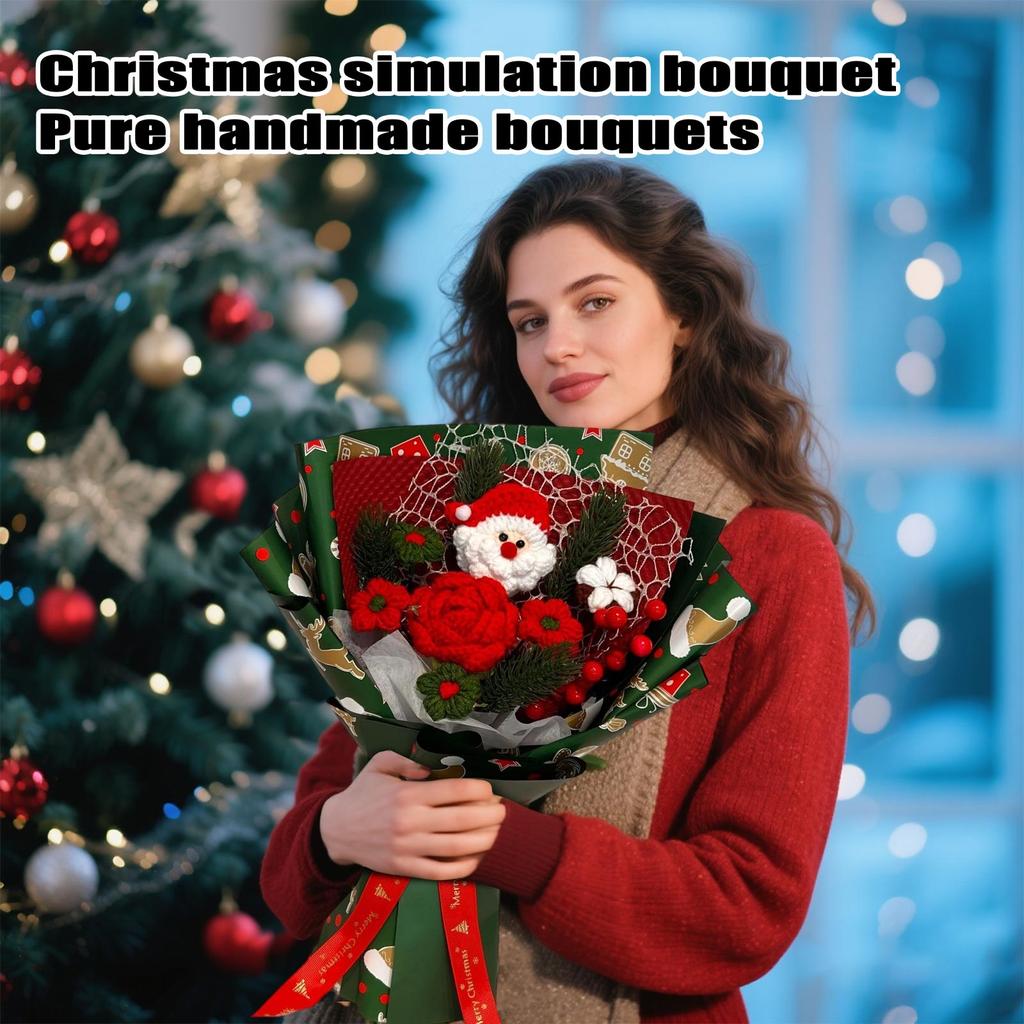 Christmas Simulation Bouquet Handmade Wool Bouquet Hand Bouquet Finished Product