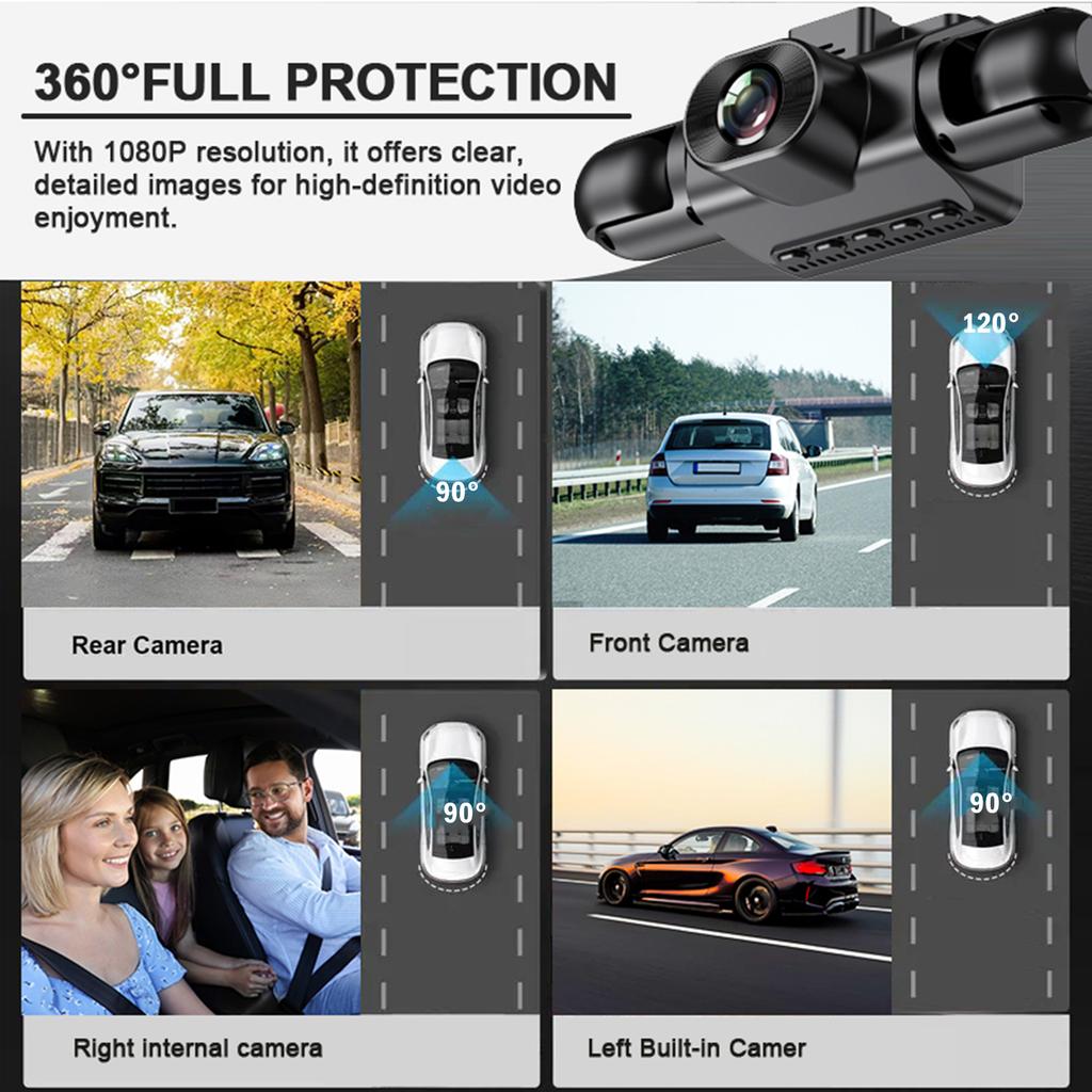 4 Channel Dash Cam Car Video Recorder Black Box with Night Vision 24/7 Parking Monitor G-Sensor Loop Recording car accessories