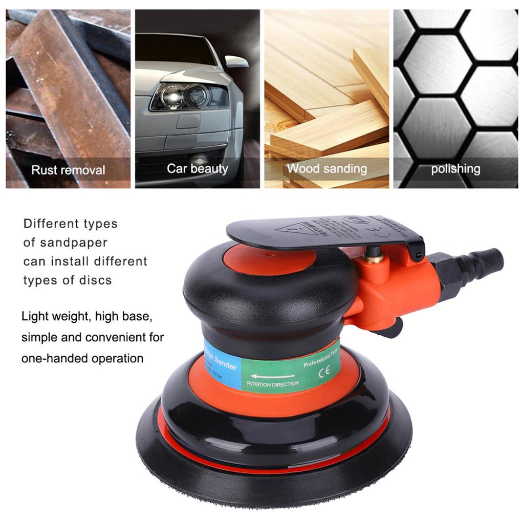 5in Pneumatic Sander Alloy Hand Sanding Polishing Machine Air Tool for Car Stone