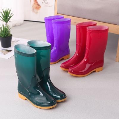 New Women's Adult Rain Shoes High Tube Medium Tube Waterproof and Non-slip Rubber Shoes Cotton Warm Car Wash Work Rain Boots