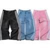 FlowStreet Jeans Larghi Stile Harajuku Americano Y2K Streetwear Pantaloni in Denim a Strisce Uomo Donna Casual Pantaloni a Gamba Larga Pantaloni Trendy High Street