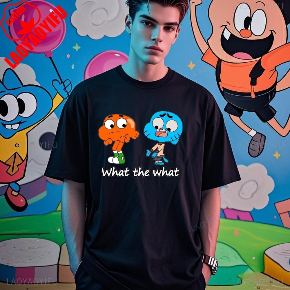 The Amazing World of Gumball Gumball and Darwin Summer Unisex Loose Harajuku Breathable Camisetas High Quality Loose T Shirt