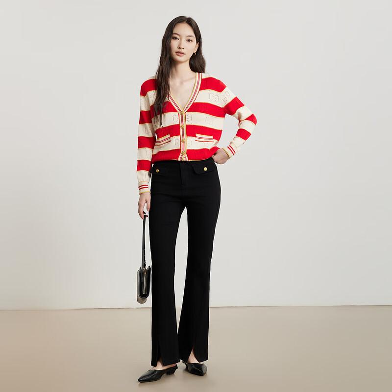Gejin Striped Long-Sleeve Cardigan for Women