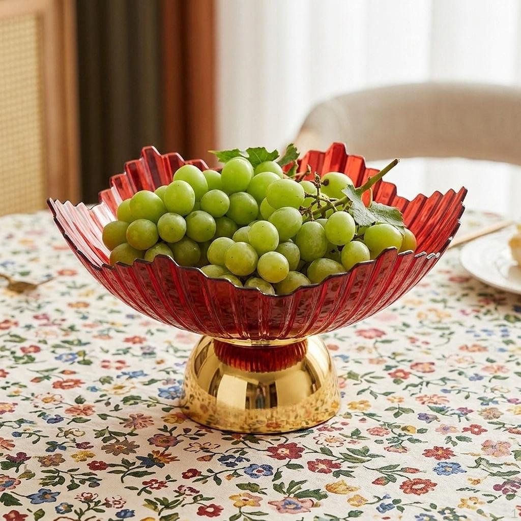Fruit Bowl on A Pedestal, Trendy, Portable And Elegant Tray, Serving Tray for Dining Room,