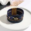 Bohemian Vinatge Cross Blessed Multi-layer Bracelet With Magnetic Clasp For Men and Women Friends Leather Bracelet Jewelry