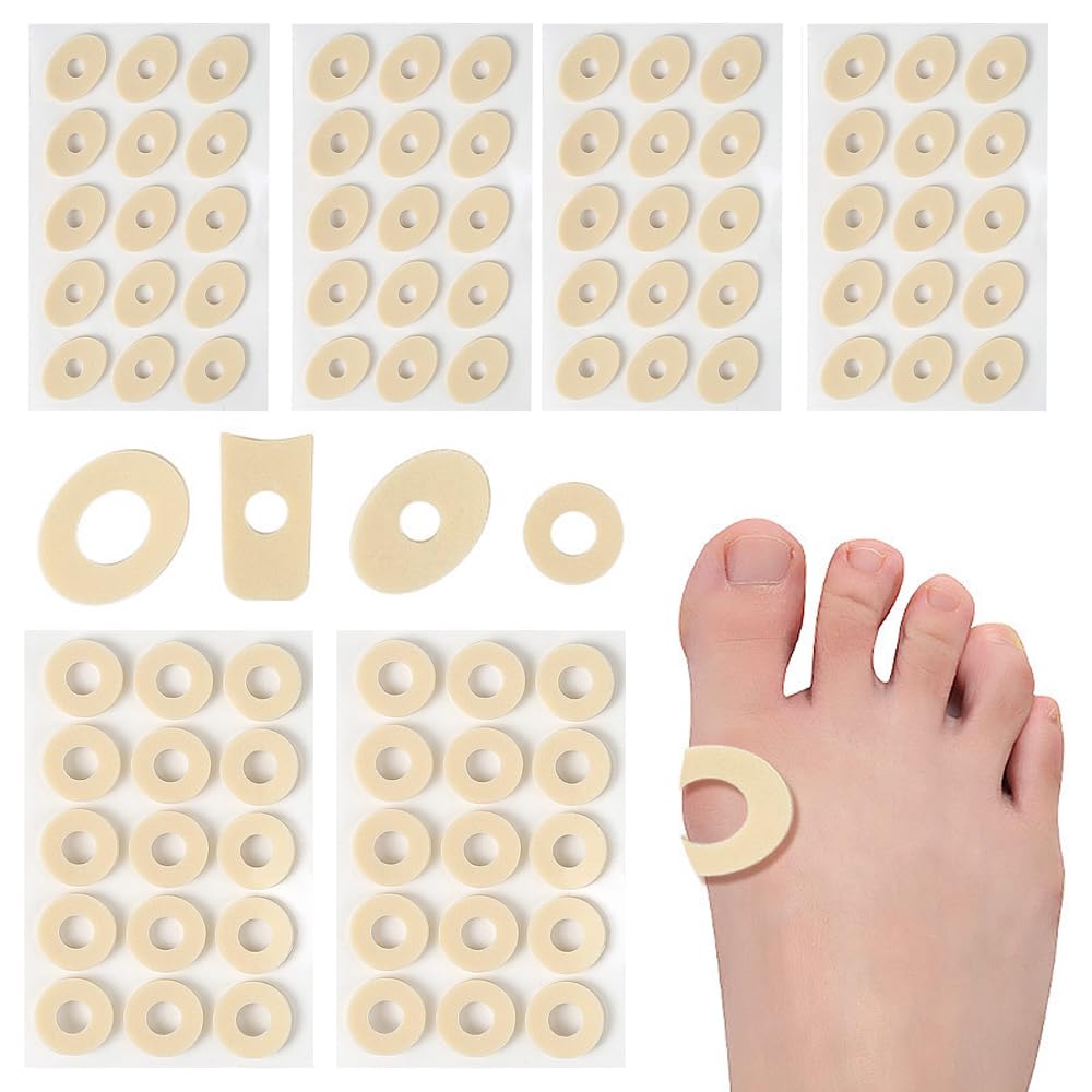 OptiPro Foot Pads for Corns and Foot Plantar Sole Toe Toes, Care, Anti-Friction, Blisters, Protection, Corns, Care, 75-Pack (Small Oval)