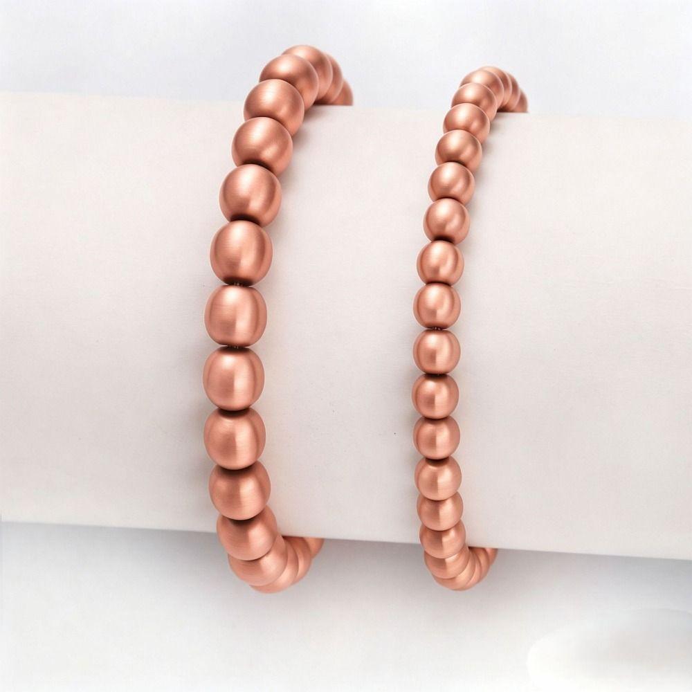 Pure Copper Pure Copper Bracelet Smooth Beads Beaded Bracelet Copper Bead Bracelet Women Men