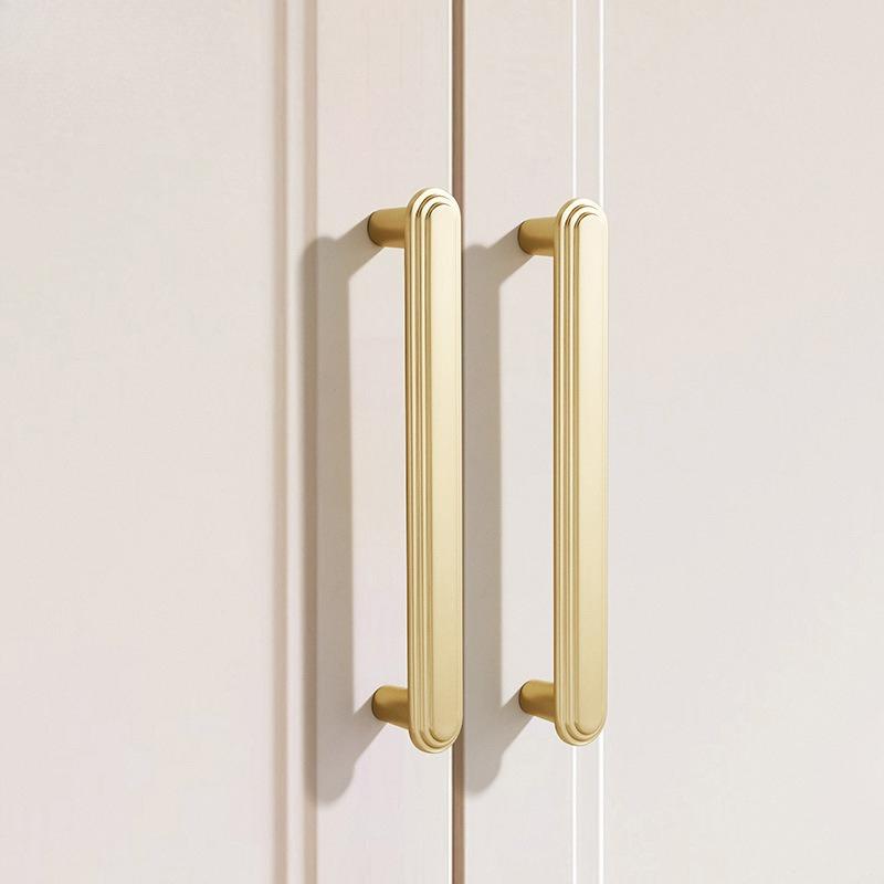 High End Golden Wardrobe Door Handle Modern Drawer Knob Simple Cabinet Handle Fashionable Zinc Alloy Solid Circular Handle